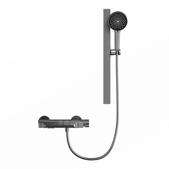 Змішувач для душу Epelli Simple зі стійким і кнопковим керуванням алюміній (30472349)