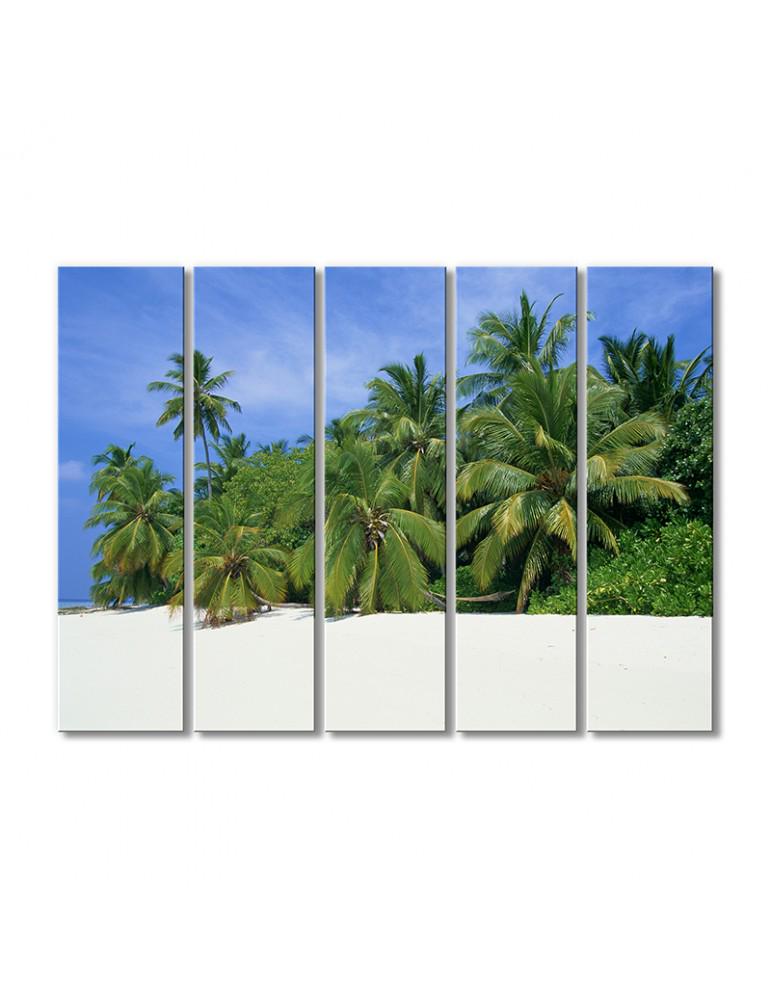 Картина модульная Пальмы и белый песок 5 модулей 80x120 см