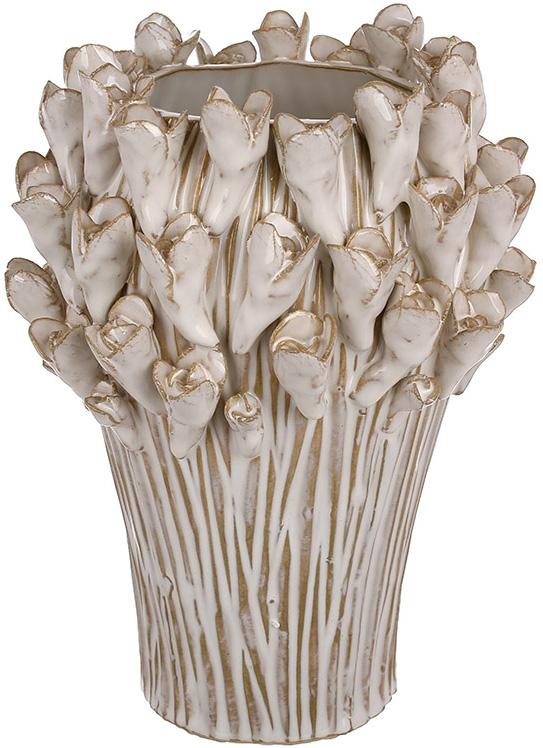 Ваза керамическая Крокусы 24 см Бежевый