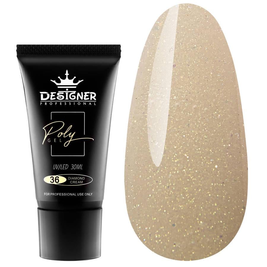 Полигель Дизайнер для наращивания и укрепления ногтей 30 мл Diamond cream №36