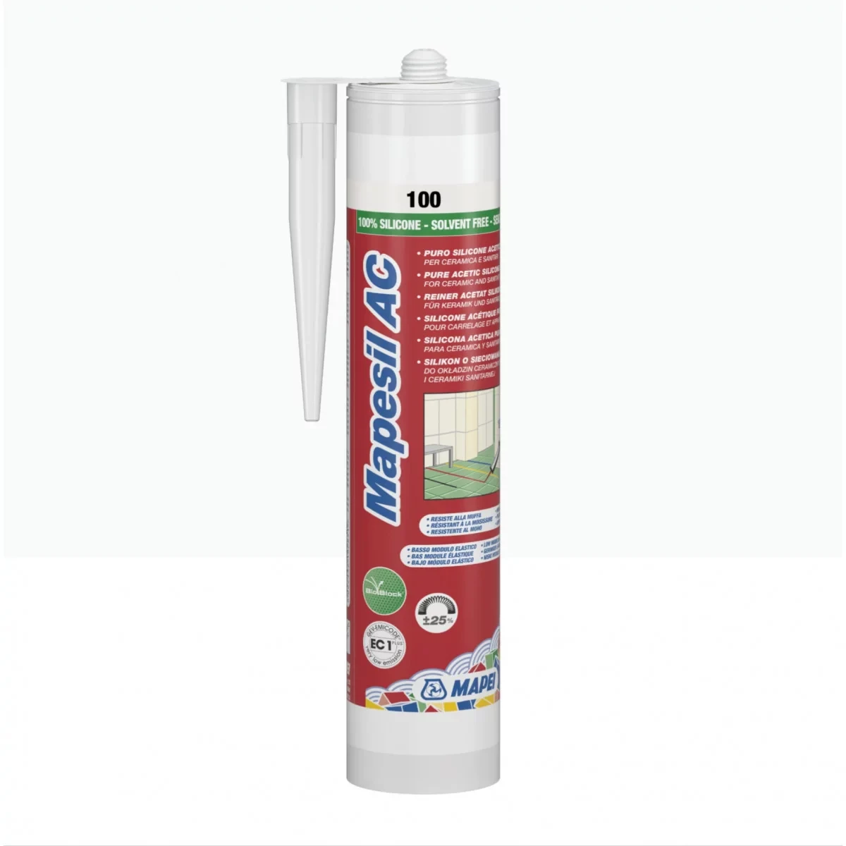 Герметик силиконовый Mapei MAPESIL AC 310 мл №100 белый (000020197) Герметик силиконовый Mapei MAPESIL AC 310 мл №100 белый (000020197)