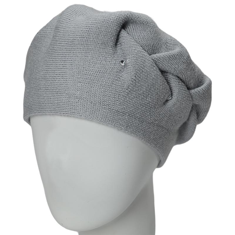 Берет женский Lirus Жаклин двойной на стойке Серо-голубой (159469)