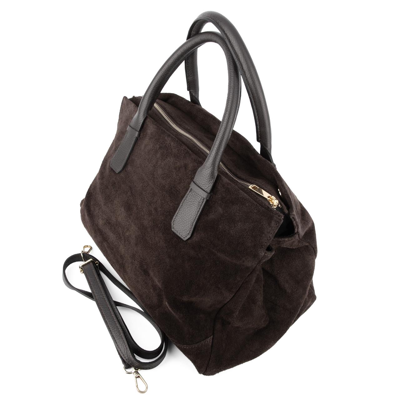 Сумка шопер жіноча замшева Virginia Conti 04108 Шоколадний (2791728682) - фото 3 Сумка шопер жіноча замшева Virginia Conti 04108 Шоколадний (2791728682) - фото 3