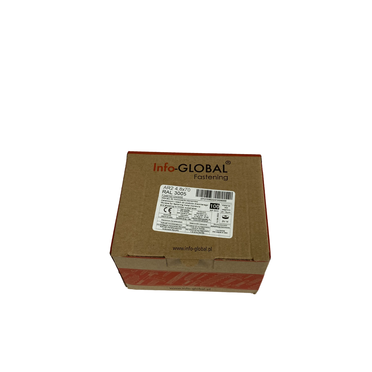 Кровельный саморез Info-Global 4,8×70 мм по дереву с шайбой EPDM (RAL 3005) Кровельный саморез Info-Global 4,8×70 мм по дереву с шайбой EPDM (RAL 3005)