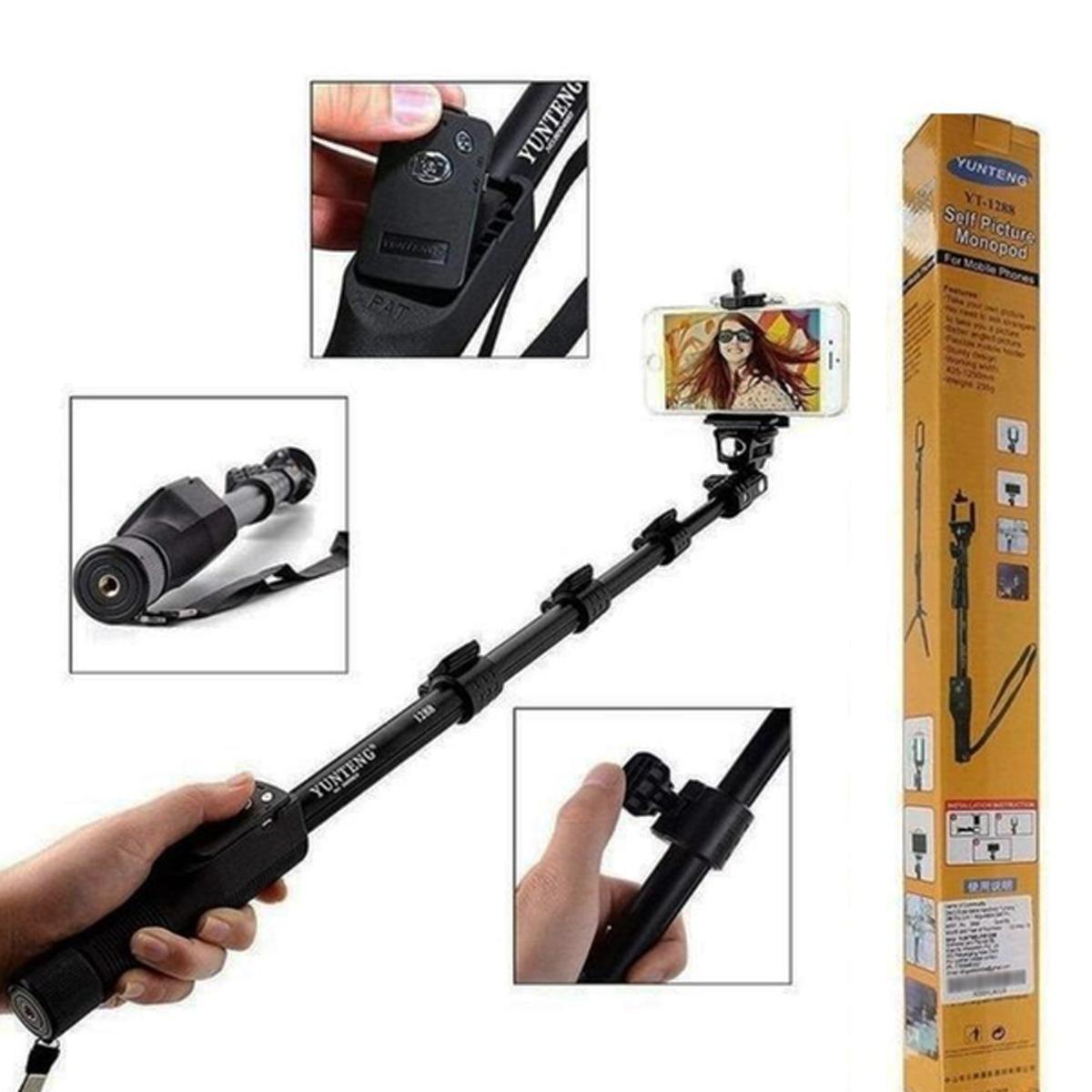 Монопод-штатив Yunteng YT-1288 Pro телескопический со съемной кнопкой 125 см Black (YT 1288) - фото 16 Монопод-штатив Yunteng YT-1288 Pro телескопический со съемной кнопкой 125 см Black (YT 1288) - фото 16
