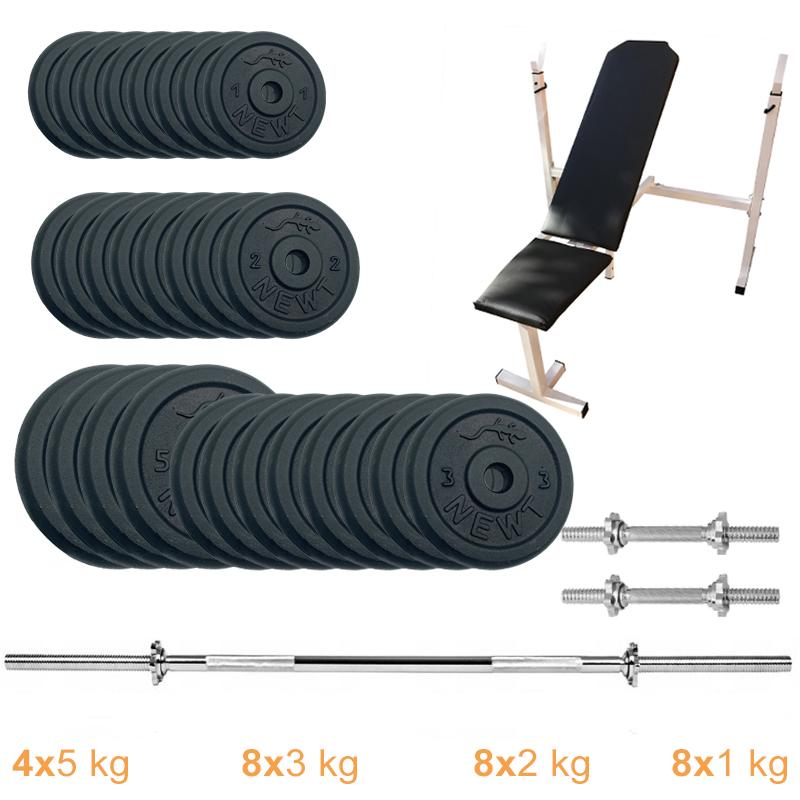 Лавка для жиму New Gym Set-SKH Home з набором штанга + гантелі 79 кг (NE-M-SKH-SET-79) - фото 7