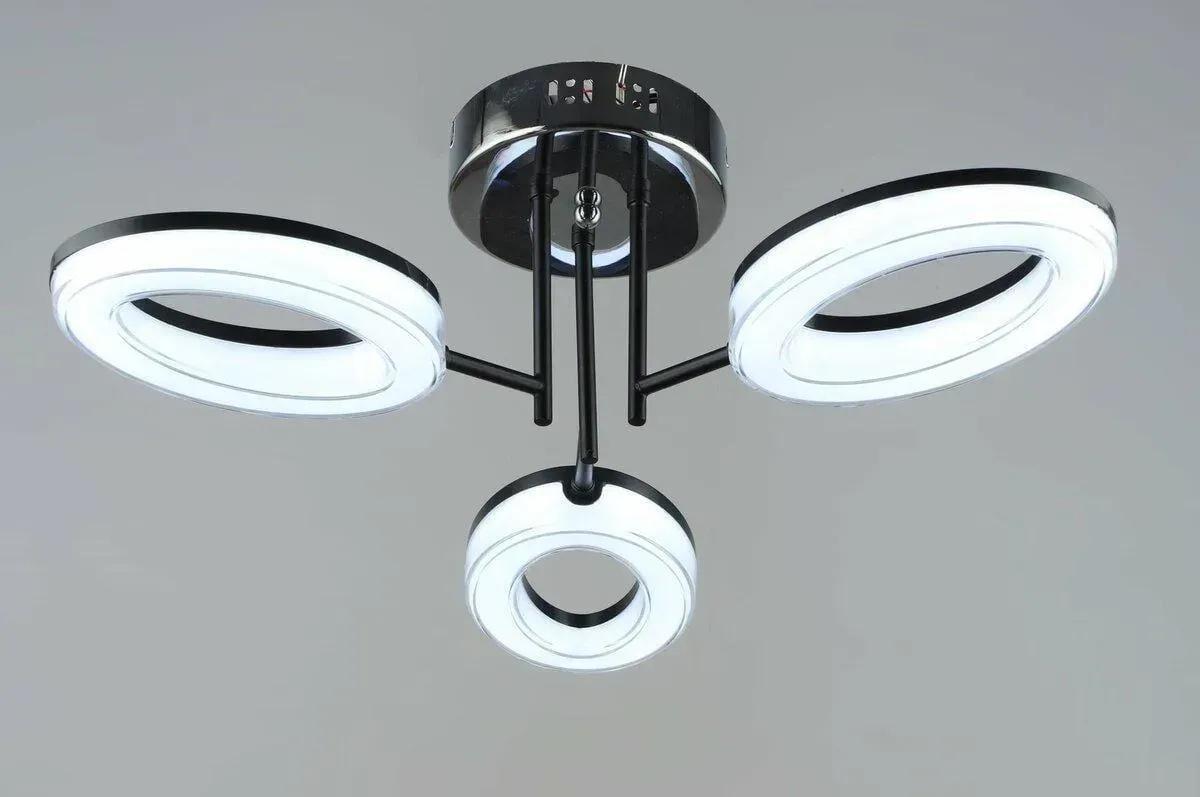 LED-люстра потолочная Sirius 21W три овальных плафона 3000/6500К IP20 B YH1100/3 Черный/Хром (28686365)