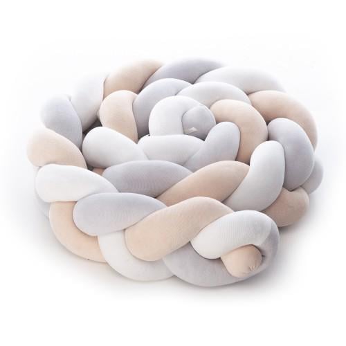 Бампер в детскую кроватку Twins Косичка 3-х прядний 150 см Бежевый (T14917)