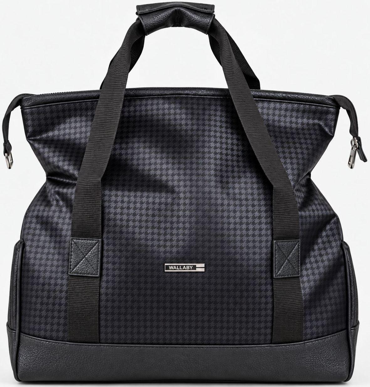 Сумка дорожня саквояж Wallaby поліестер 25 л 48x30x20 см Чорний