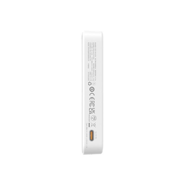 Повербанк BASEUS Magnetic MagPro 5000mAh 20W з бездротовою зарядкою Qi 15W White (P10064101223-00) - фото 7