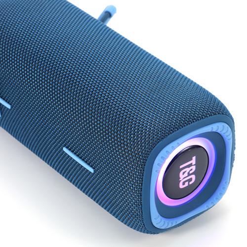 Колонка портативна Bluetooth TG654 RGB Blue (2135321614) - фото 4