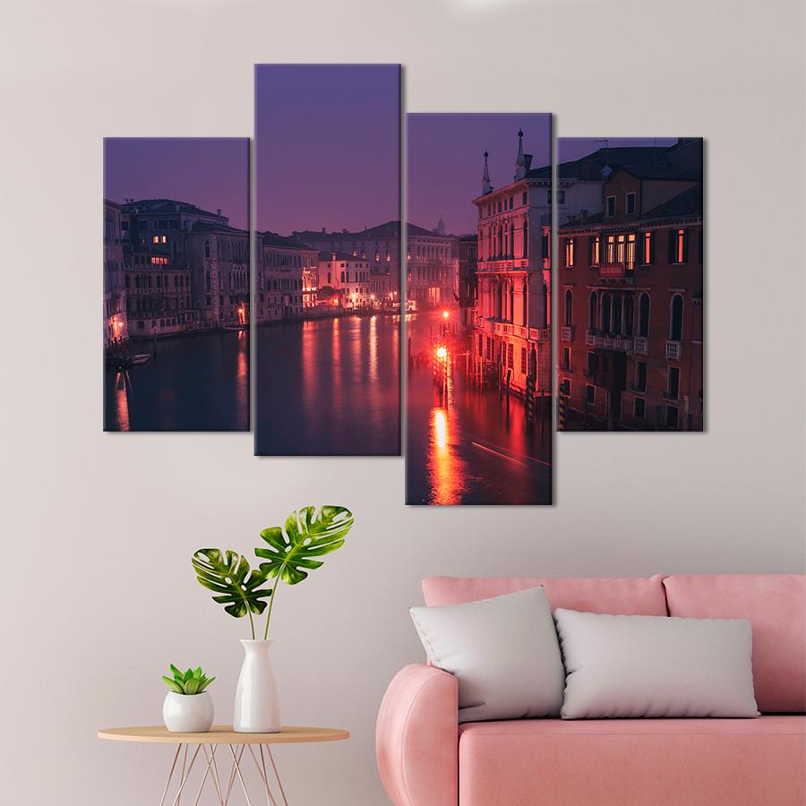 Картина город Архитектура вечерней Венеции 149x106 см (A585-4)