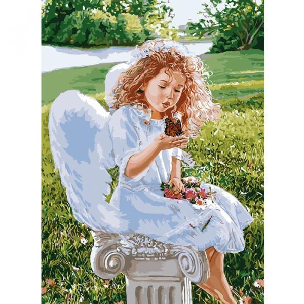 Картина по номерам Идейка Ангелы Дыхание ангела 35х50 см в термопакете (КНО2330-mt)