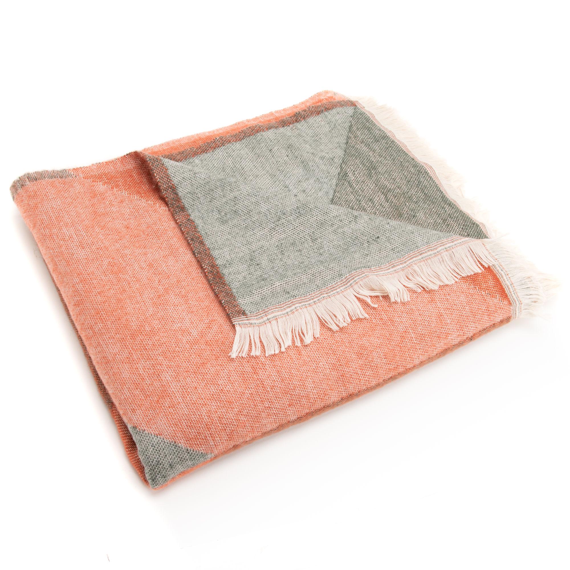 Плед AMADEUS з геометрическим рисунком 130х170 см Терракотово-серый