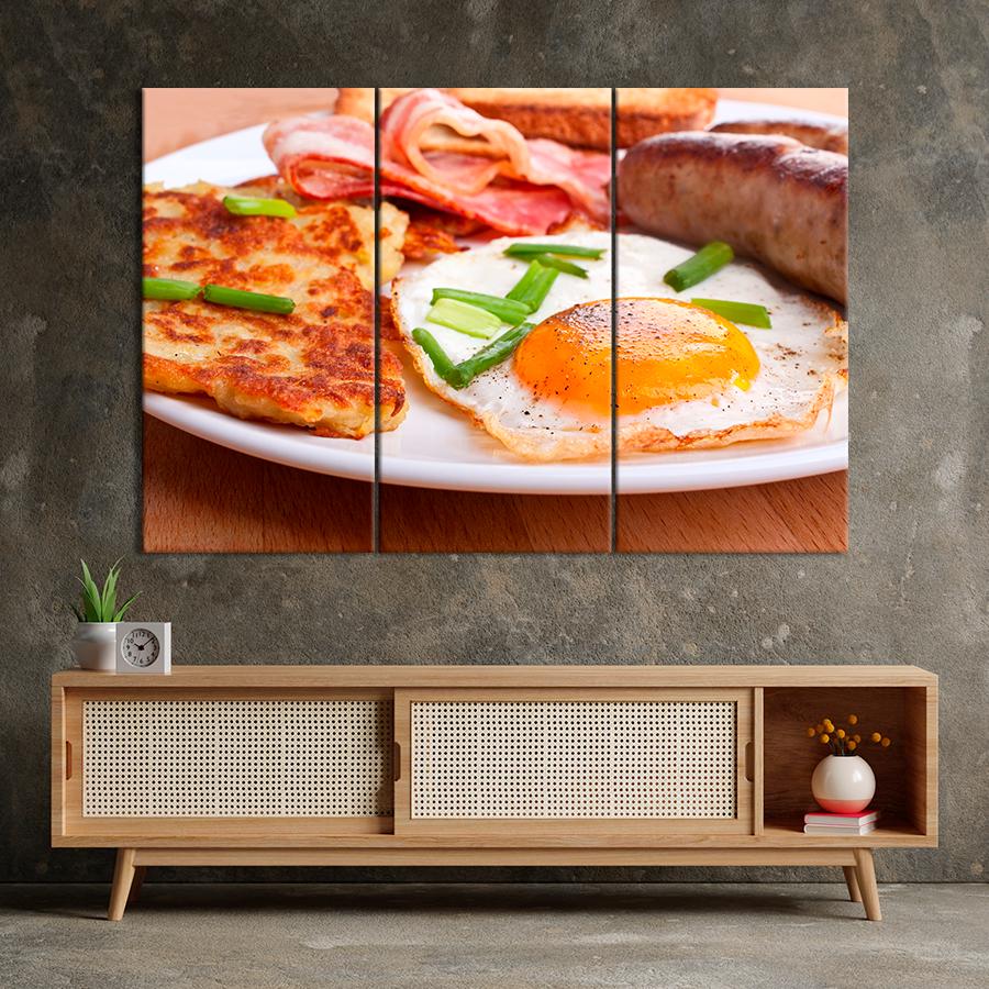 Настенний декор Традиционный английский завтрак с жареным яйцом 78x48 см (A254-3)