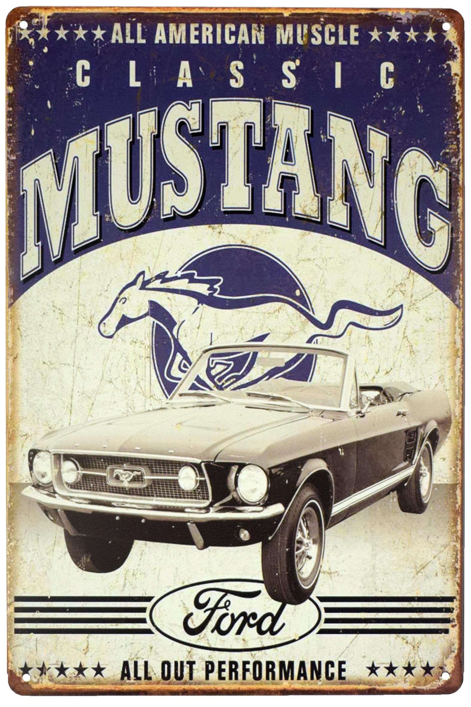 Табличка металлическая Форд Мустанг/Ford Mustang Classics 20x30 см