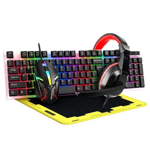 Комплект игровой T-Wolf TF-240 Gaming Combo 4in1 клавиатура/мышка/наушники/коврик (30652495)
