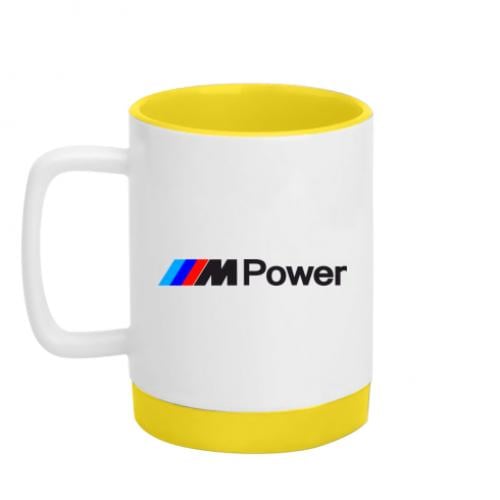 Чашка с силиконовым дном BMW M Power 320 мл Белый с желтым (8980486-34-12154) - фото 1 Чашка с силиконовым дном BMW M Power 320 мл Белый с желтым (8980486-34-12154) - фото 1