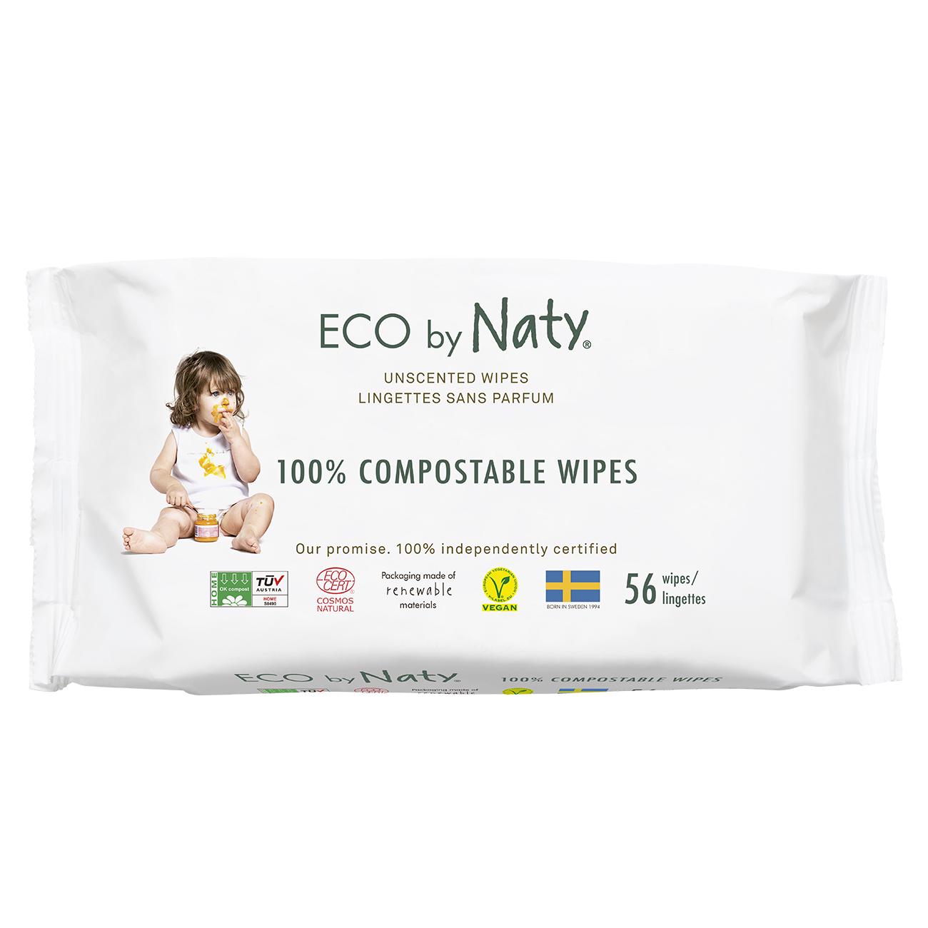 Серветки органічні Eco by Naty без запаху 56 шт.