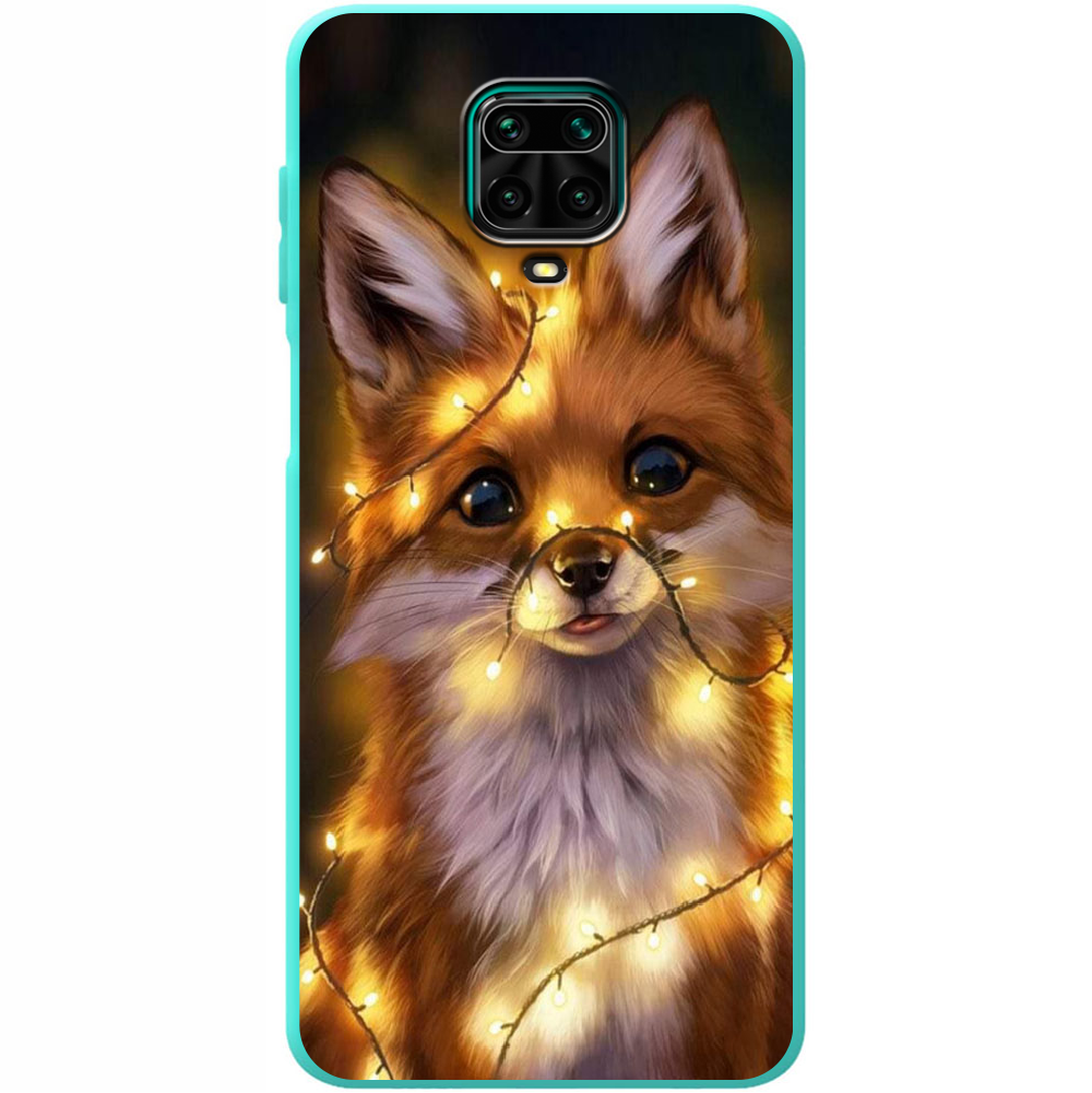 Чехол Boxface Xiaomi Redmi Note 9S Рождественская лиса Мятный силикон (39475-up2399-39917)