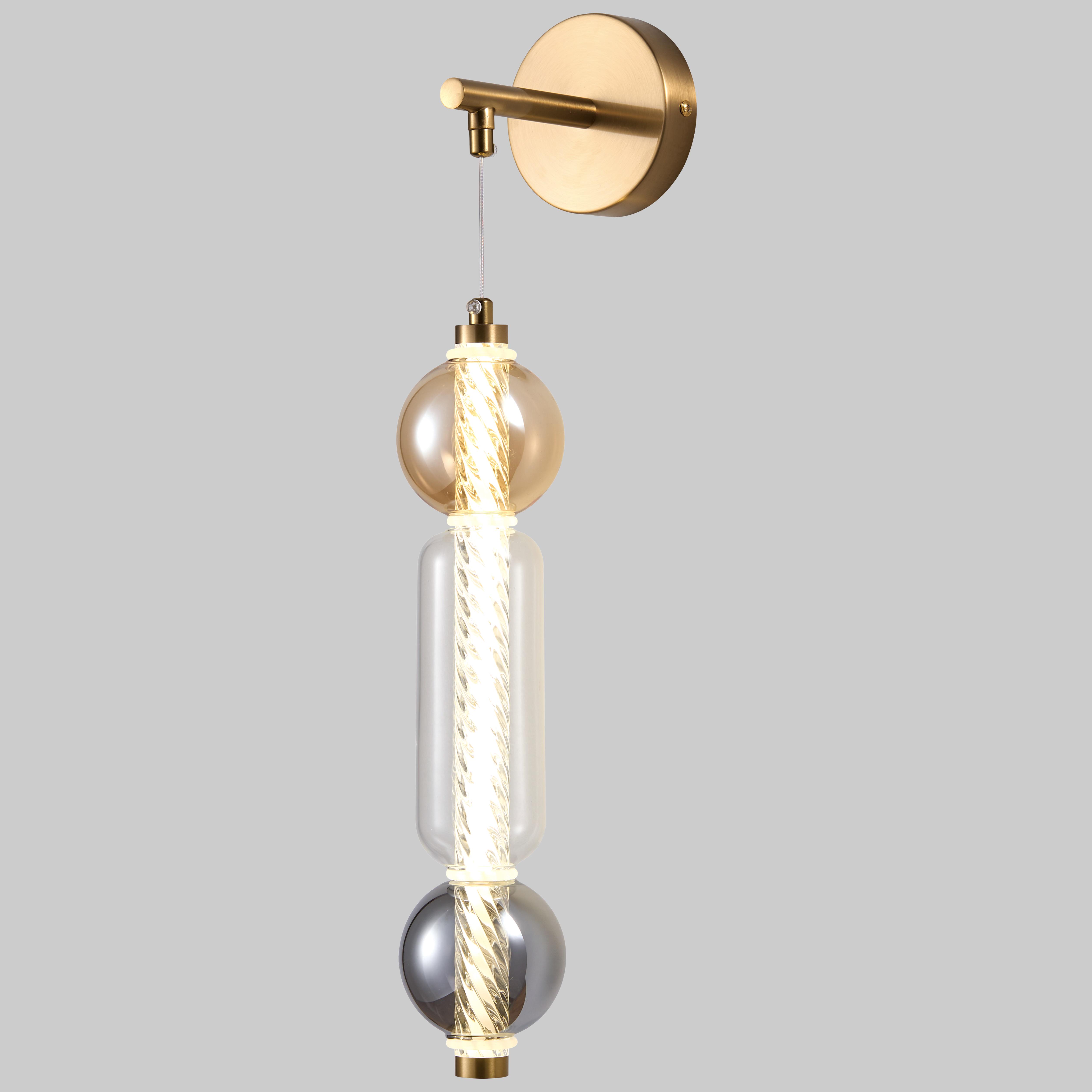 Светильник/бра настенный стеклянный 5W Бронзовый (88-W39316 AB+SM+AM+CL)