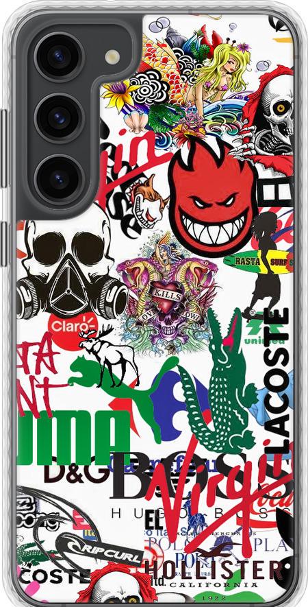 Чехол на Samsung Galaxy S23 Plus Many different logos (4022pc-2905-42517)