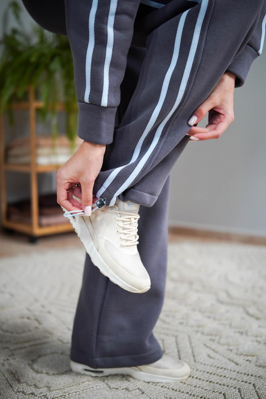 Костюм женский М208.4 на замке с начесом стальной 3XL Серый (1030-1-65) - фото 3