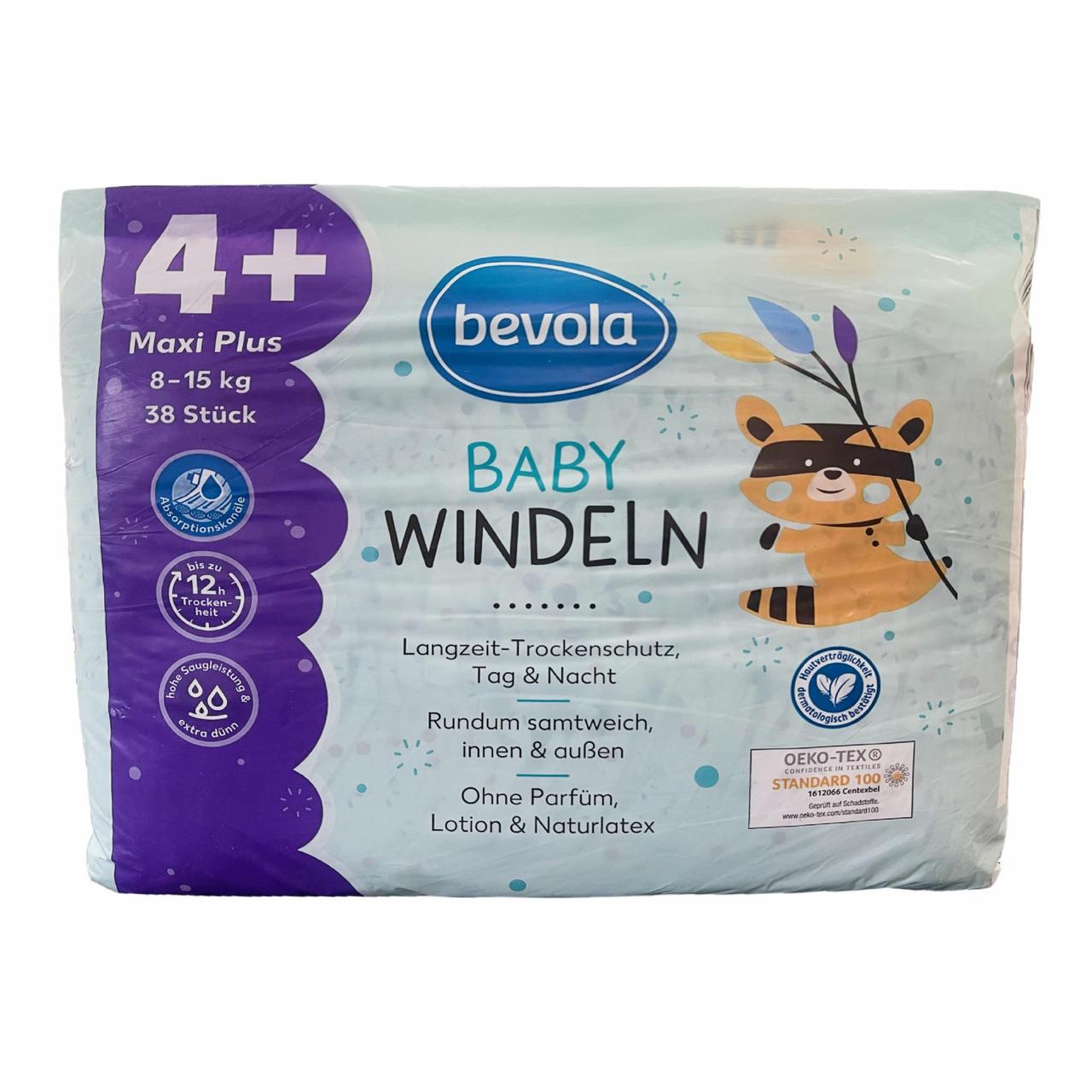 Підгузки Bevola Baby 4+ Maxi Plus 8-15 кг 38 шт. (2563995531)