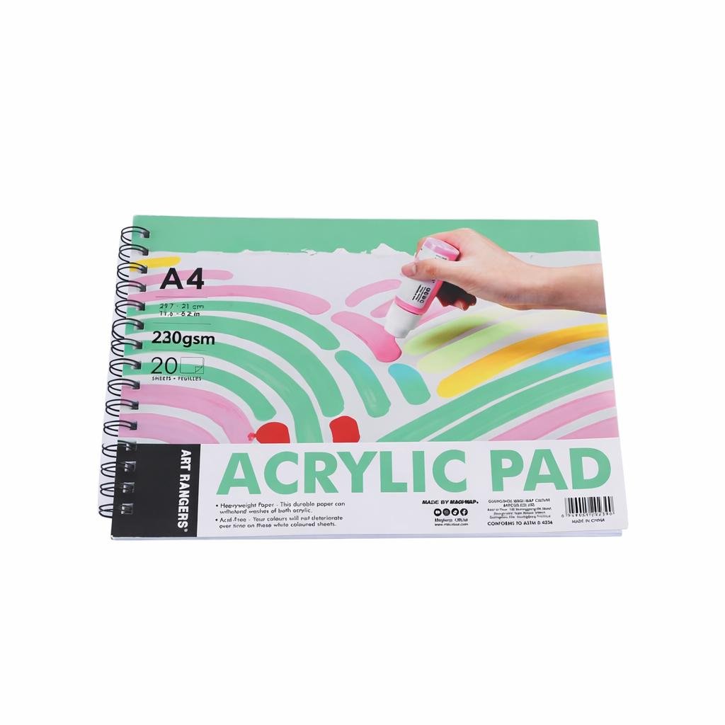 Альбом для акриловой живописи ART RANGERs A4 230 г/м2 20 л. на пружине (102.PB.20)