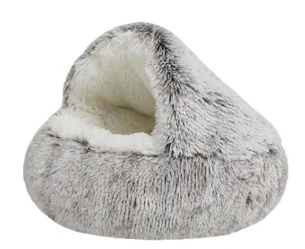 Домик-лежанка Ракушка для кошек и собак до 3 кг S/40 см Grey