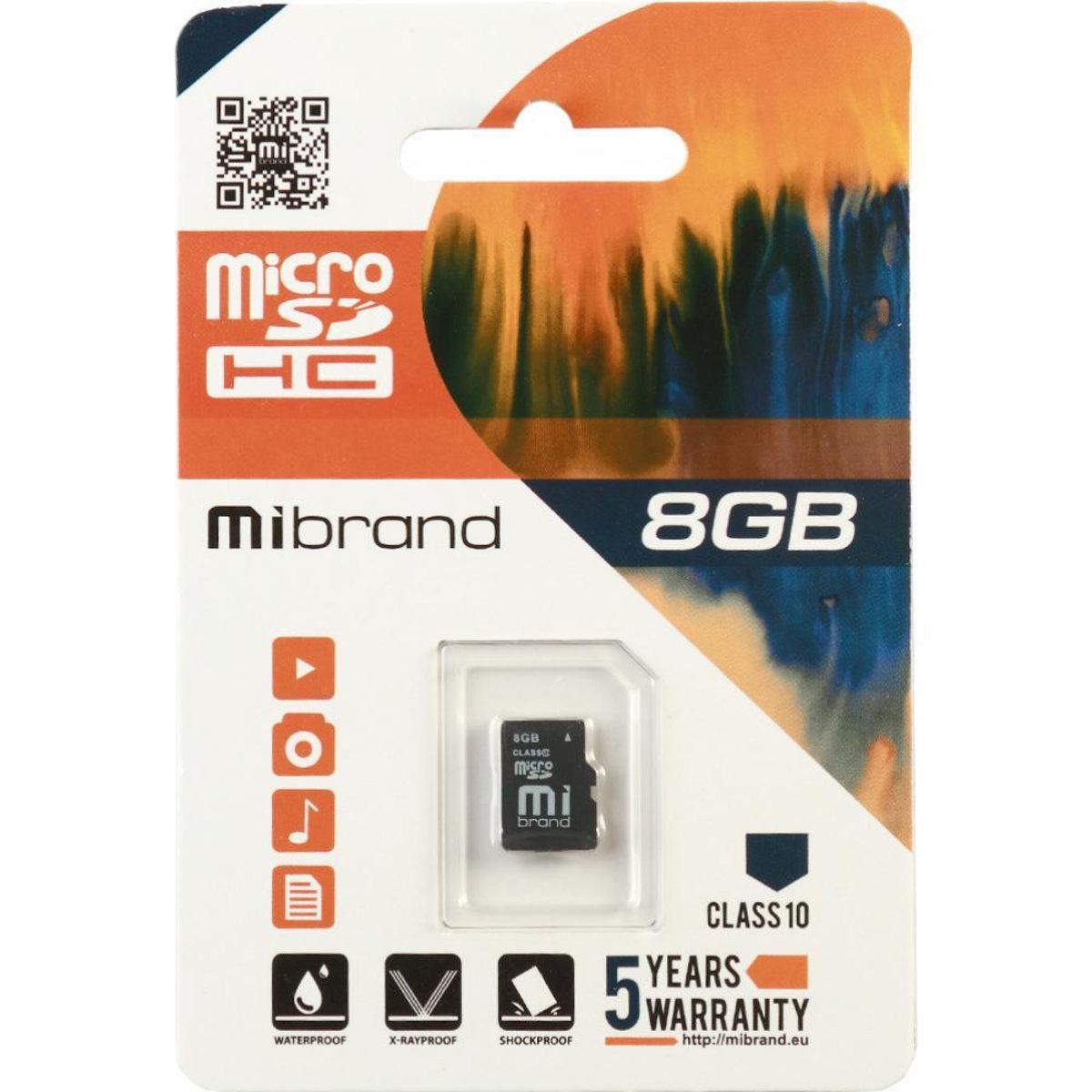 Карта пам'яті microSDHC Mibrand 8 Gb class 6