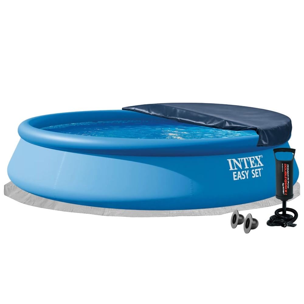 Басейн надувний круглий Intex 28158-4в1 457х84 см із тентом/насосом Синій (147-9-28158-4)