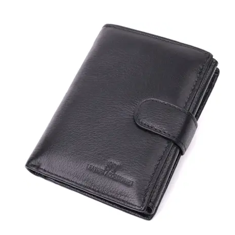 Бумажник мужской из натуральной кожи ST Leather 22462 вертикального формата Черный