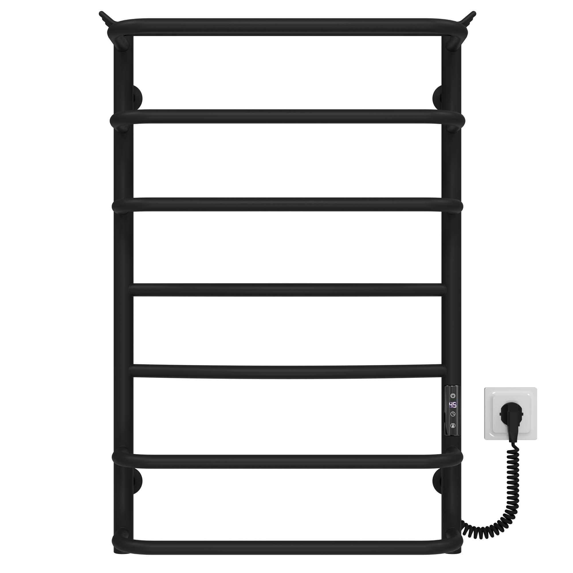 Полотенцесушитель электрический Deffi Юность П7 JD03 правое подключение нержавеющая сталь 500x800 мм Черный (C.YU.80.50.7.EBR1)