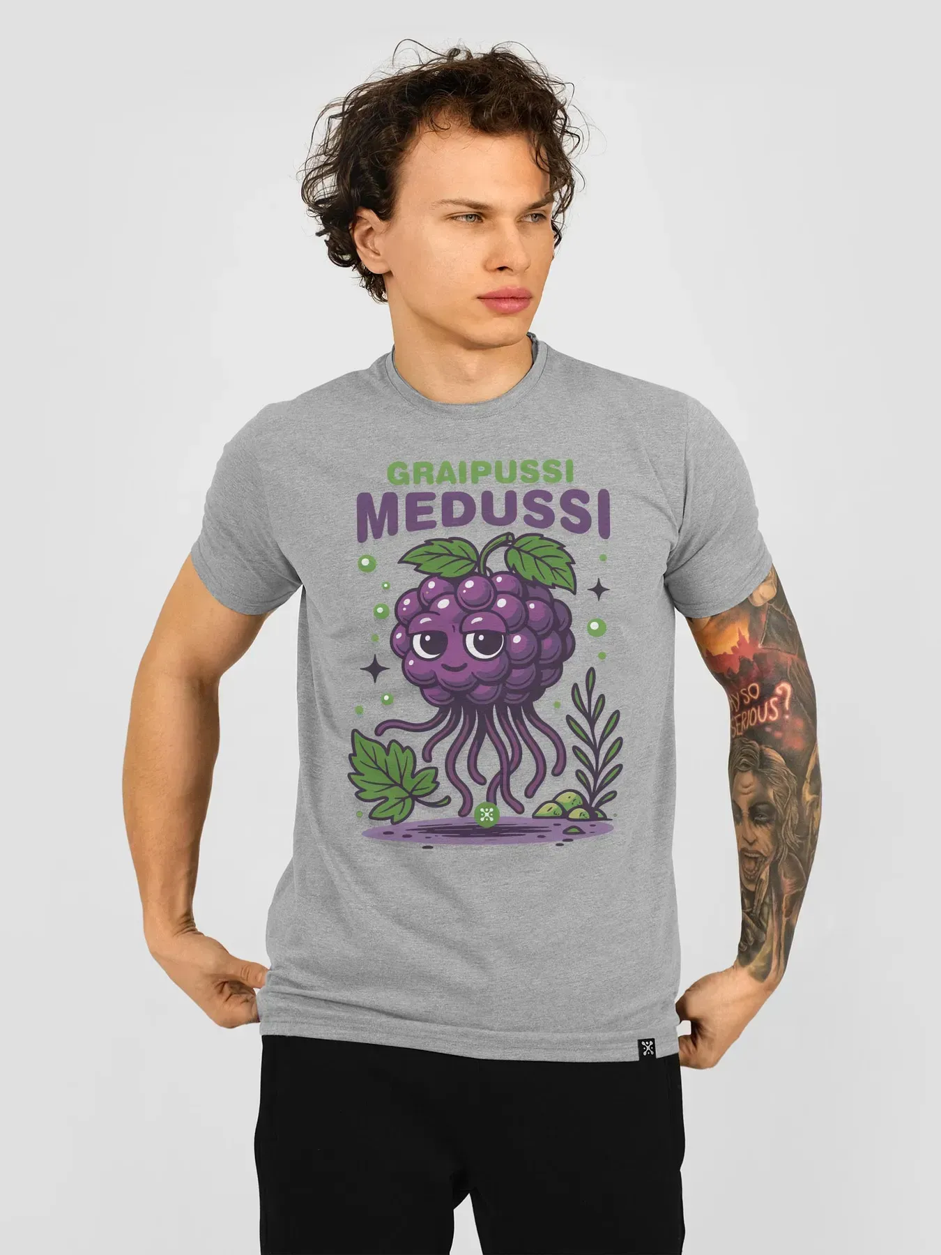 Футболка мужская "Grapussi Medussi" 3XL Серый (27188520)