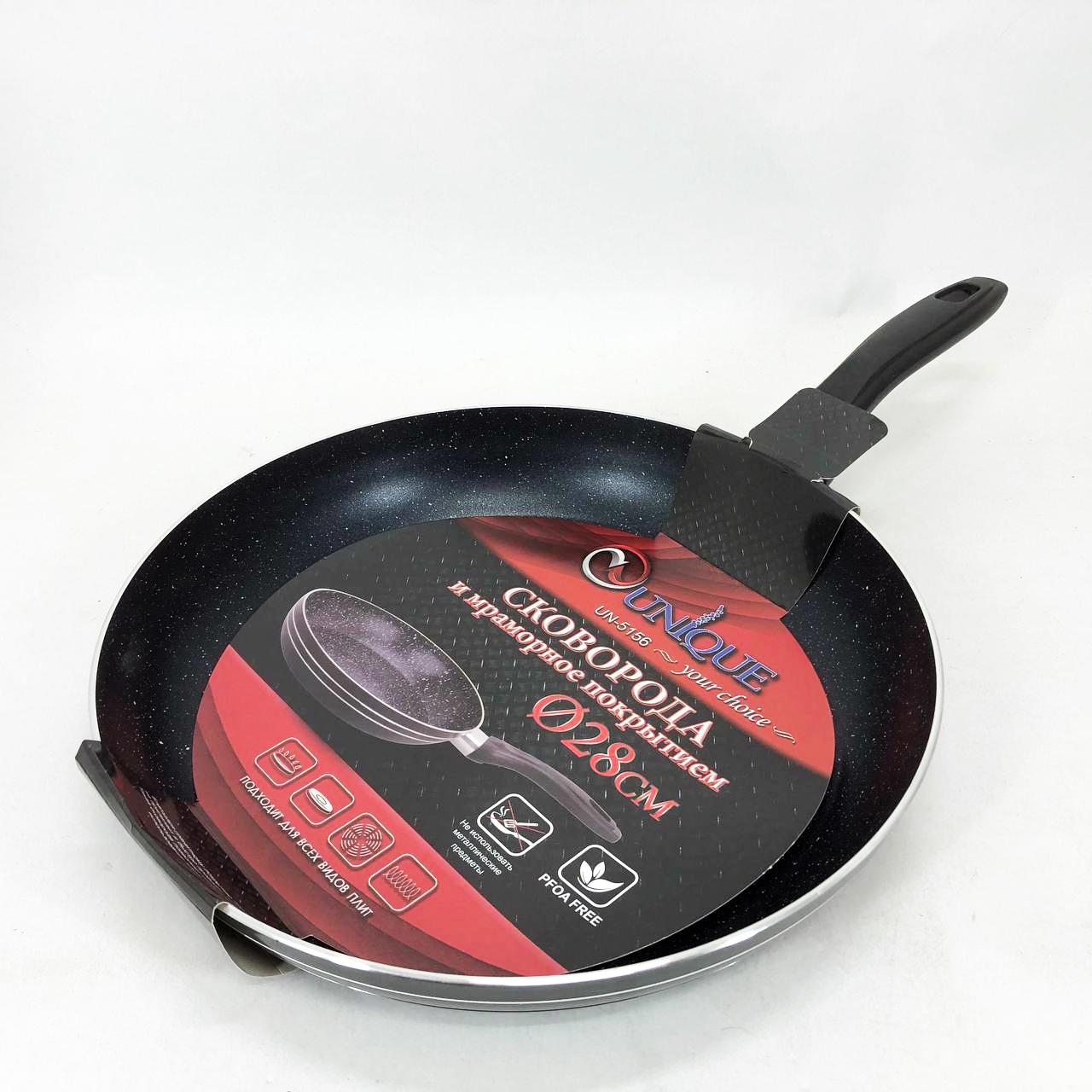 Сковорода Unique UN-5156 с внутренним антипригарным покрытием 28 см