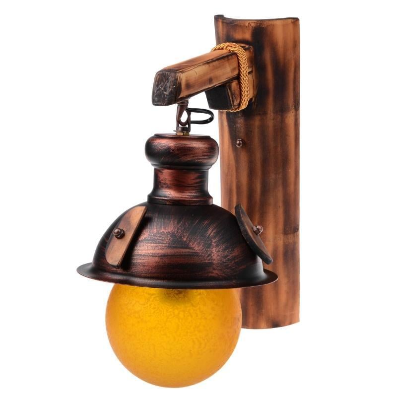 Бра настінне накладне Brille BKL-826W/1E27 дерев'яне кантрі