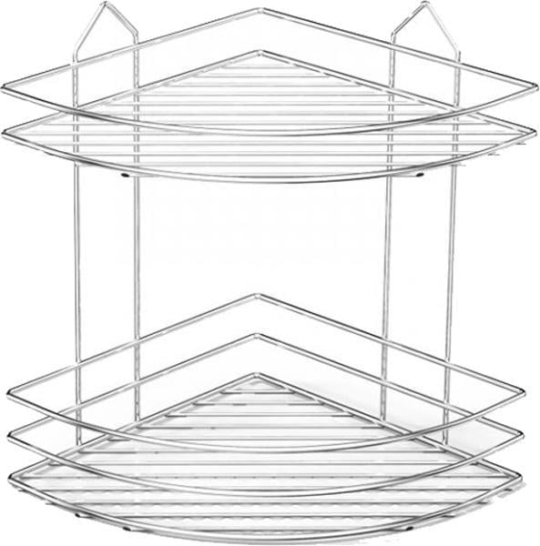 Полиця кутова Tekno-tel у ванну 2-ярусна BK002 Eco сатин (36802)