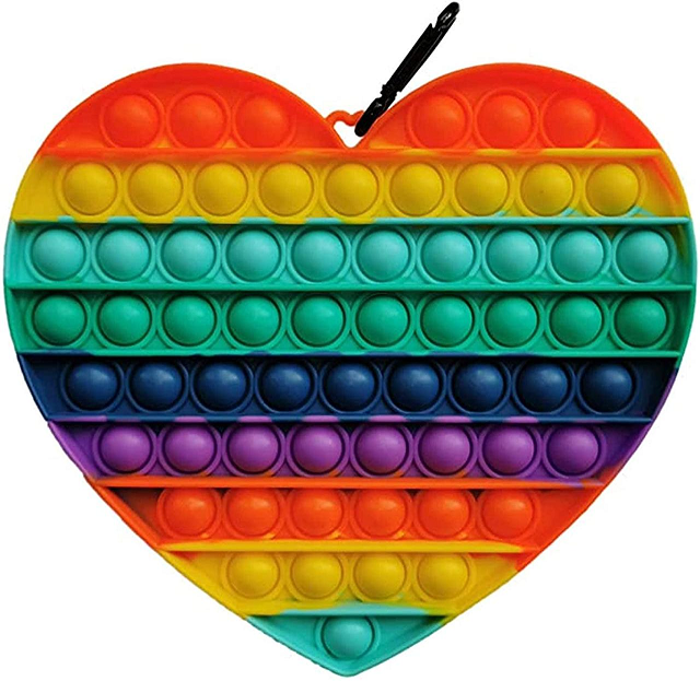 Играшка-антистресс Pop It Heart Rainbow 20х18 см (121102)