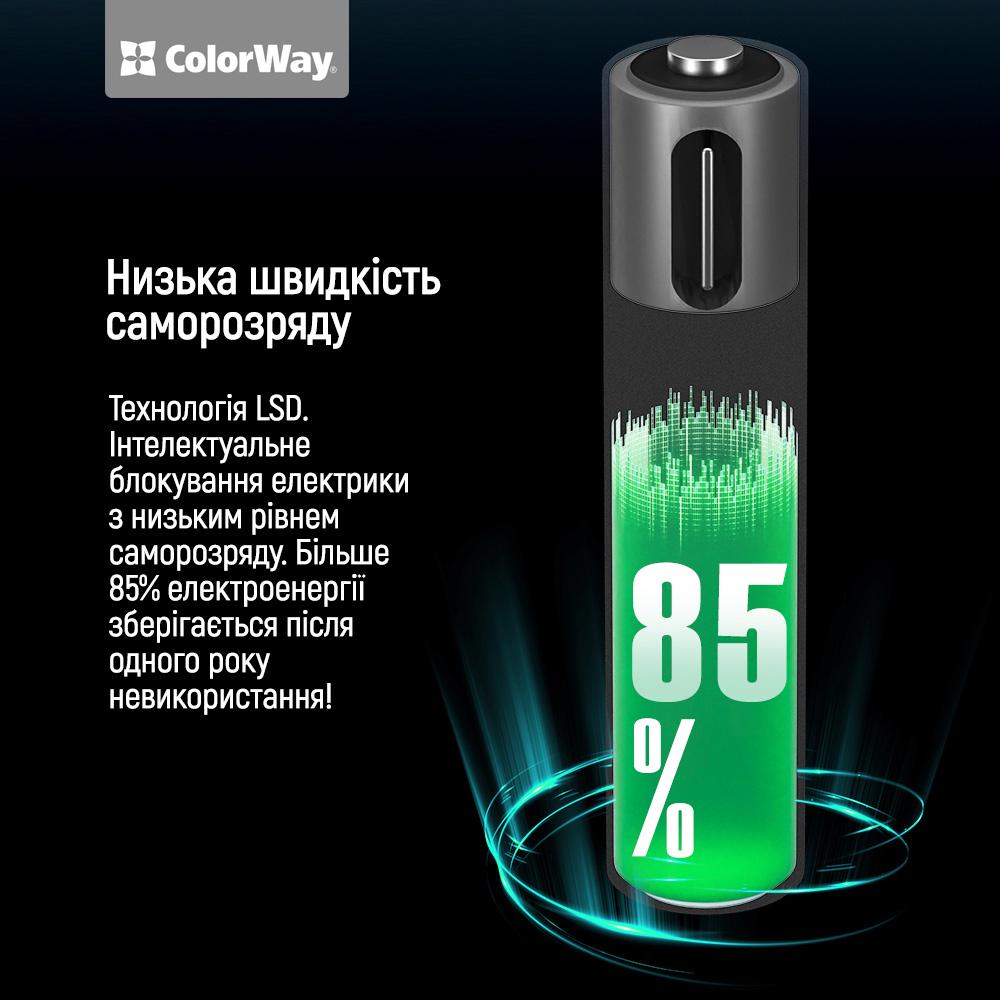 Батарея акумуляторна ColorWay AAA USB-С Li-Polymer 2pc 1,5 В 590 мАг (CW-UBAAA-09) - фото 12