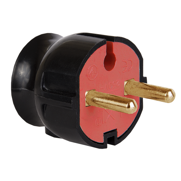 Вилка штепсельна LXL 125BLP без заземлення кутова Чорний (27848661)