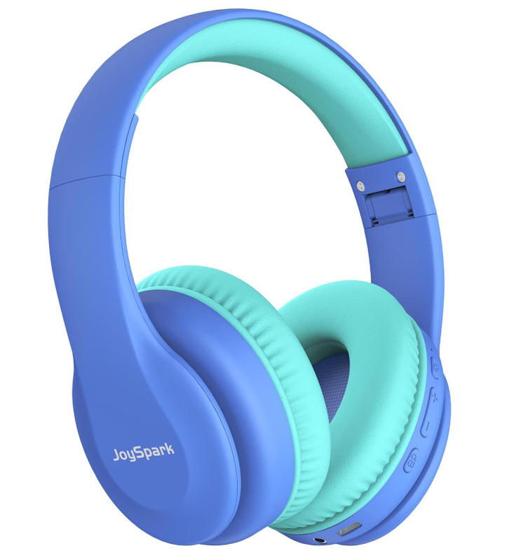 Наушники детские беспроводные JoySpark Bluetooth 5.3/60 ч работы/ограничения громкости 85/94 дБ с микрофоном/накладные Синий (3027314635)