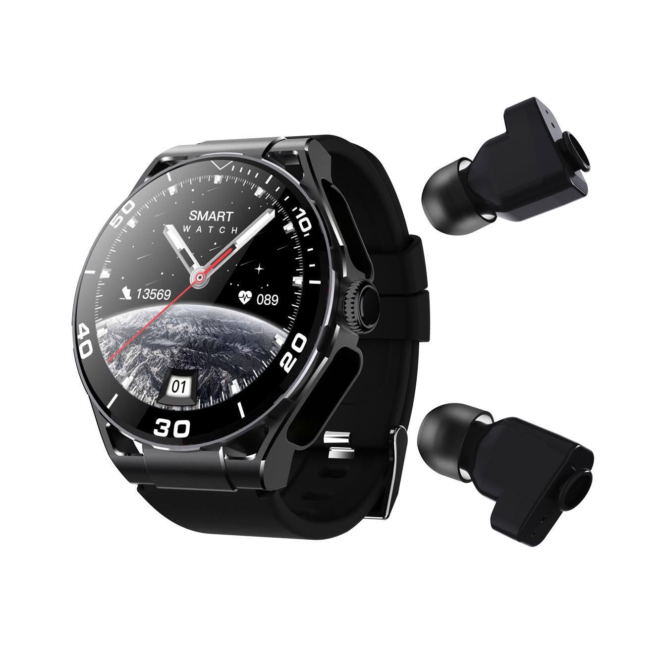 Смарт-часы с наушниками Lemfo Q11 силиконовый ремешок Black (18755)