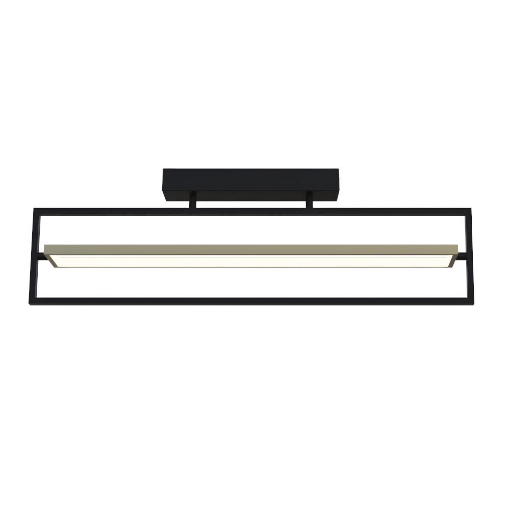 Світильник Violux LED smart PRADA з пультом 60W 3000-5000K IP20 прямокутник Чорно-золотий (220725)