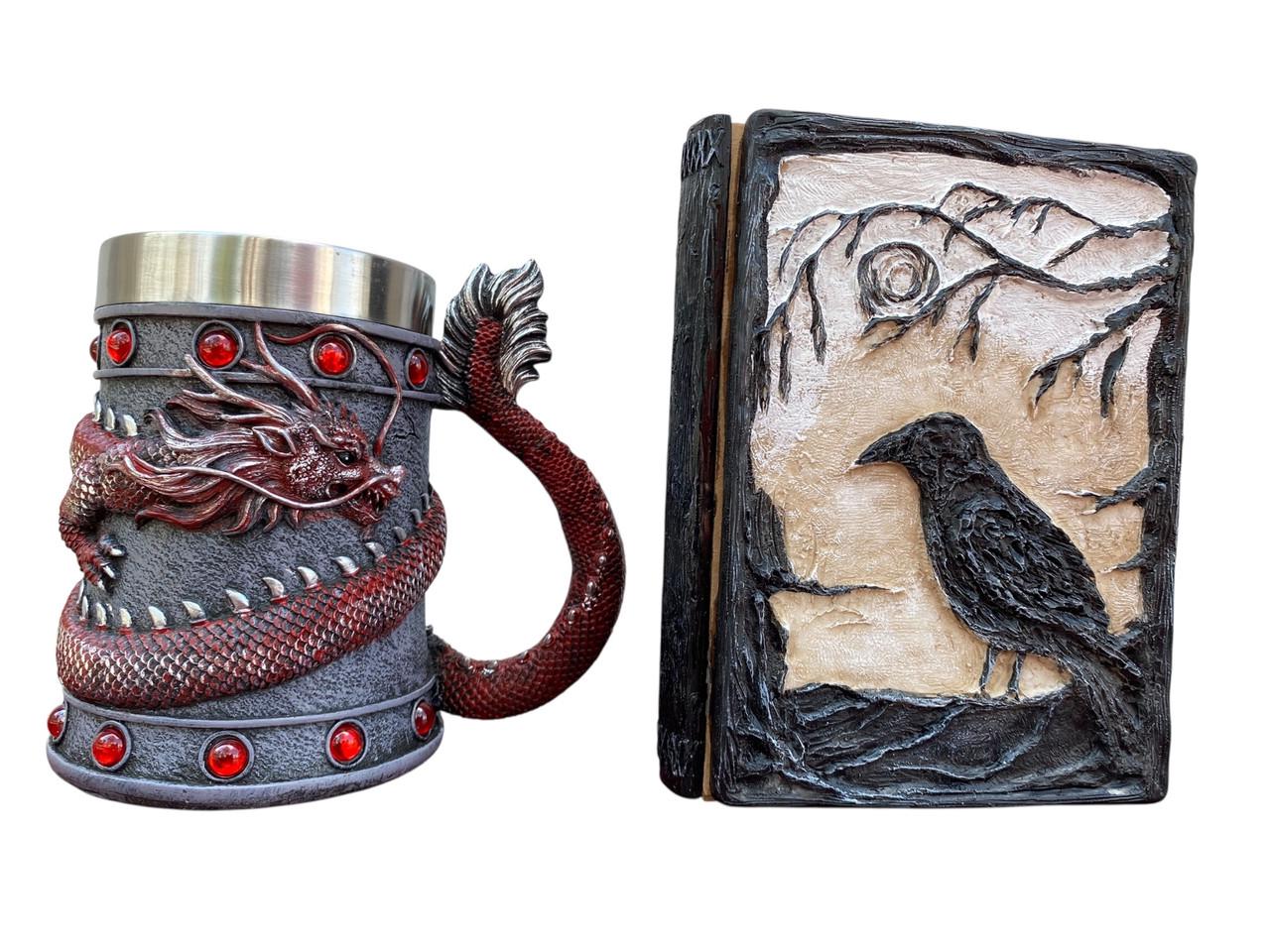 Подарунковий набір кухоль 3D Танард Red Rose/блокнот 3D Тінь Ворона (2746674824)