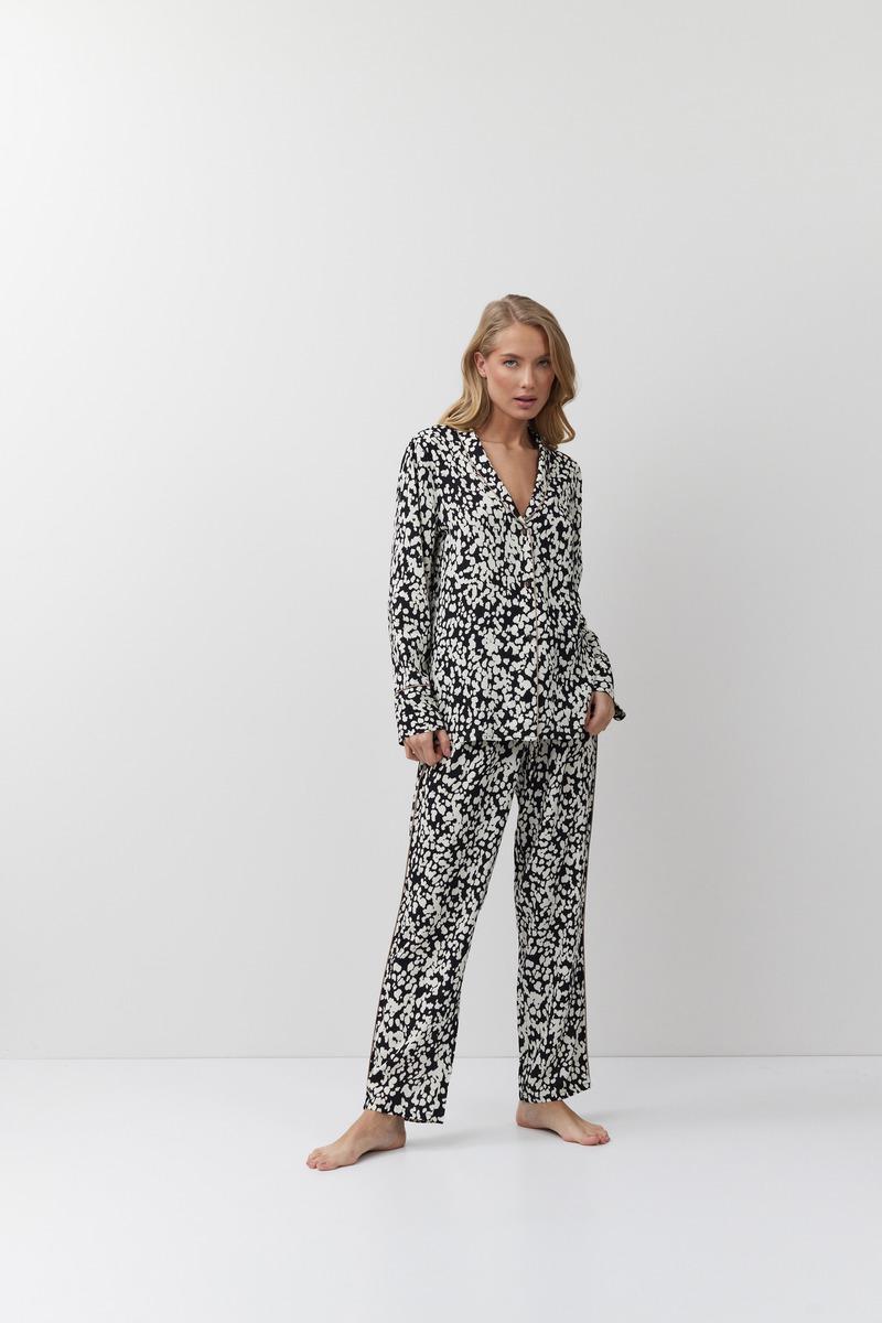 Женская пижама Aruelle Solene-long рубашка и штаны XL Черный (37869-11-14)