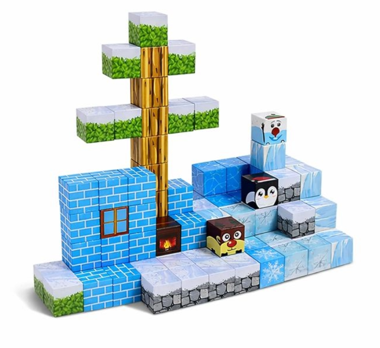 Конструктор магнитный детский Minecraft Ледяной мир 100 шт. (2797371194)