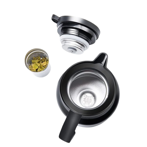 Термокувшин для заварювання чаю з нержавіючої сталі з подвійними стінками та контролем температури 800 мл Чорний (5613299) - фото 2 Термокувшин для заварювання чаю з нержавіючої сталі з подвійними стінками та контролем температури 800 мл Чорний (5613299) - фото 2