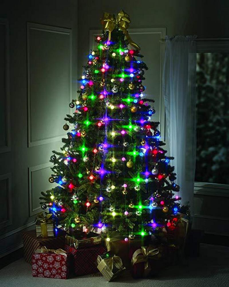 Светодиодная гирлянда с шарами Tree Dazzler с верхушкой для елки 64 LED 16 цветов и 3 режима