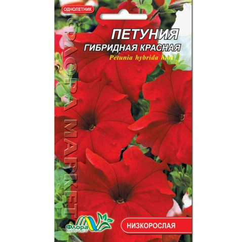 Насіння Петунія гібридна червона однорічник низькорослий 0,05 г (26386)